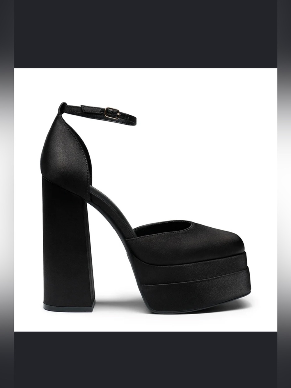 Dream Pairs Black Platform Ankle Strap Heels Block Heel Pumps Size 6.5